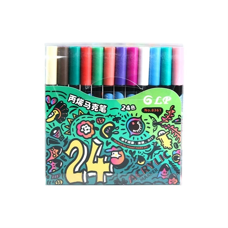2024Safe And Eco-Friendly Press-Free Acrylic Marker Set For Kids - 12, 24, Or 36 Colors